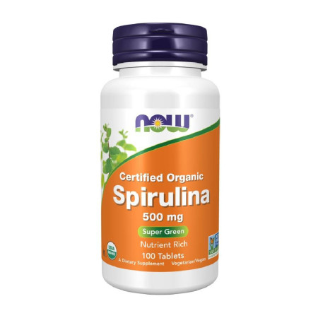 Now Certified Organic Spirulina 500mg 100 tabl.