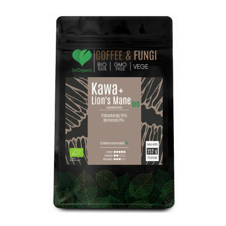 BeOrganic Kawa Arabica mielona + Lion’s Mane BIO 252g