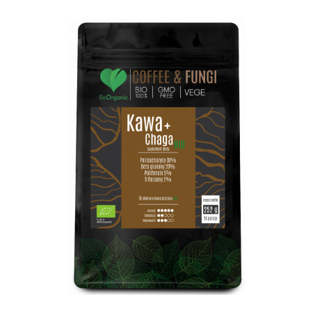 BeOrganic Kawa Arabica mielona + Chaga BIO 252g