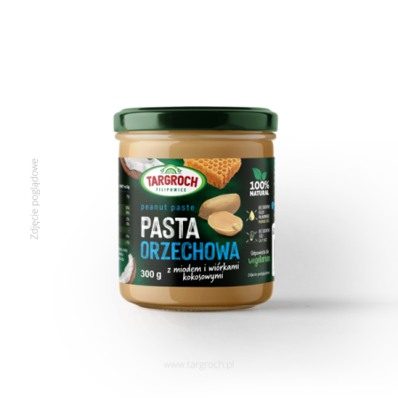 Targroch Pasta Orzechowa Miód + Wiórki Kokosowe 300 g