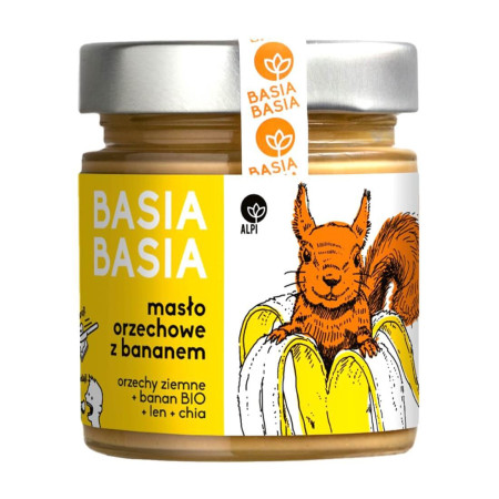 Basia Basia Masło orzechowe z bananem, lnem, chia 210g