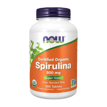 Now Certified Organic Spirulina 500mg 500 tabl.