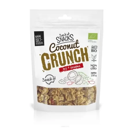 Diet Food Bio Kokosowy Crunch z Jagodami Goji i Sezamem 150 g