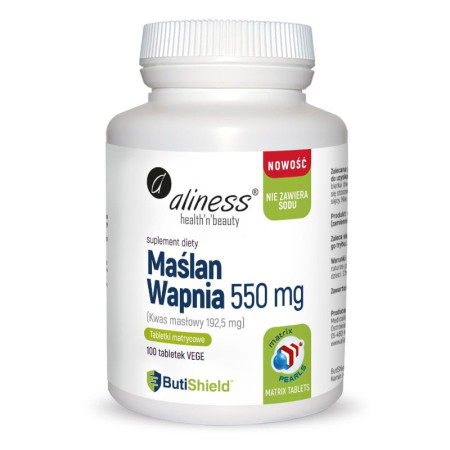 Aliness Maślan wapnia 550 mg (bez sodu) x 100 tabl. matrycowych