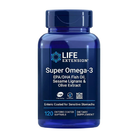 Life Extension  Super Omega-3 EPA/DHA with Sesame Lignans & Olive Extract 120 softgels