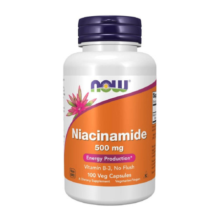 Now Niacinamide 500mg 100 vege kaps.