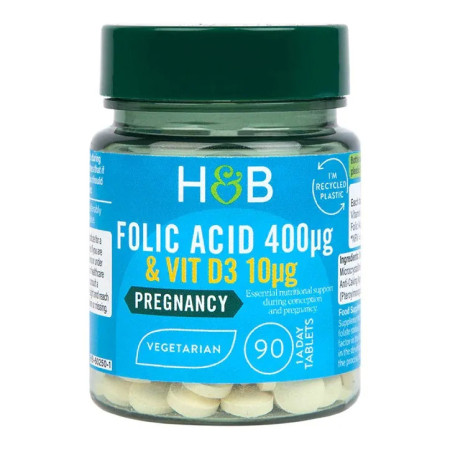 Holland & Barrett Folic Acid 400mcg 90 tabl. |