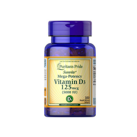 Puritan's Pride  Vit. D3 5000 IU 100 softgels |OSA SPORT|