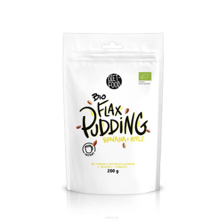 Diet Food Bio flax pudding z bananem i jabłkiem 200g