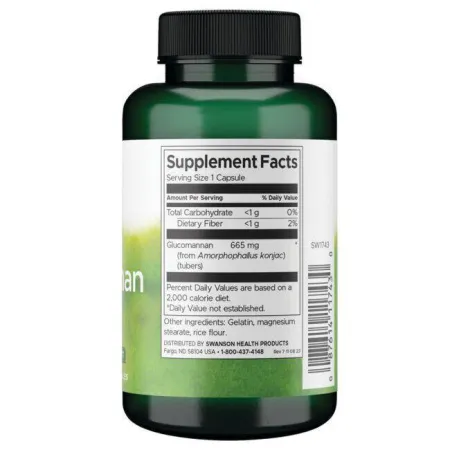 Swanson Glucomannan 665 mg 90 kaps. Swanson Glucomannan 665 mg 90 kaps.