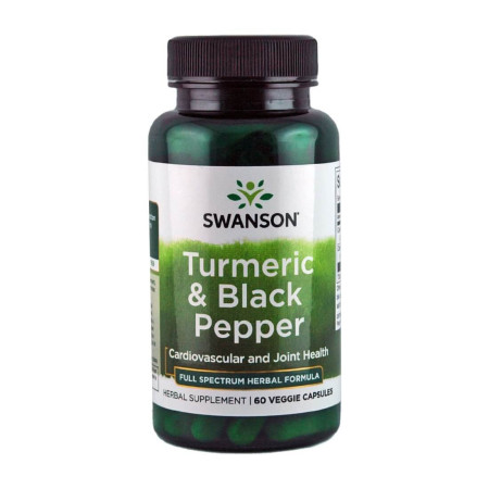 Swanson Turmeric & Black Pepper 60 vege kaps.