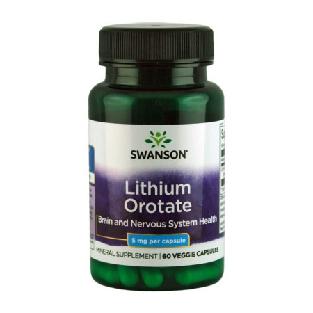 Swanson Lithium Orotate 5mg 60 vege kaps.