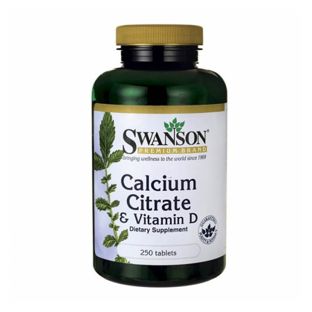 Swanson Calcium Citrate & Vitamin D 250 tabl.