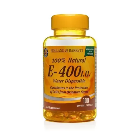 Holland & Barrett Witamina E Rozpraszalna w Wodzie 400 j.m. 100 kaps.