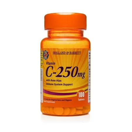 Holland & Barrett Witamina C 250 mg z Dziką Różą 100 tabl.