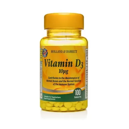 Holland & Barrett Witamina D3 10 ug 100 tabl.