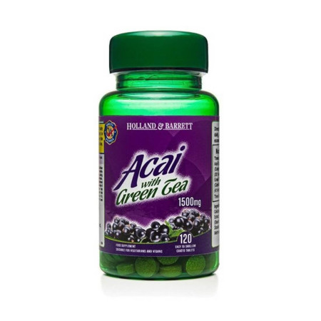 Holland & Barrett Jagody Acai z Zieloną Herbatą 1500 mg 120 tabl.