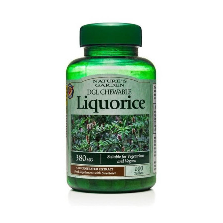 Holland & Barrett Lukrecja Deglicyryzowana DGL 380 mg 100 tabl. do Żucia