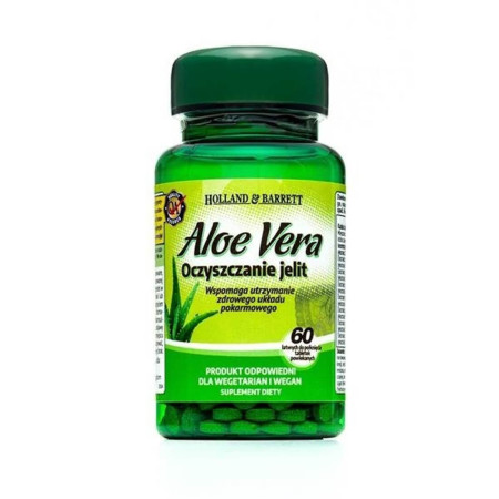 Holland & Barrett Aloe Vera 330mg Oczyszczanie Jelit 60 tabl.