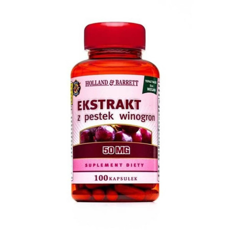 Holland & Barrett Ekstrakt z Pestek Winogron 50mg 100 kaps.