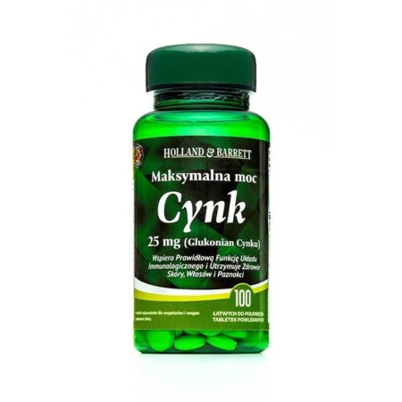 Holland & Barrett Maksymalna Siła Cynku Pikolinian 25mg 100 kapl.