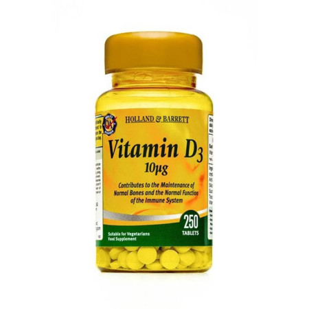 Holland & Barrett Witamina D3 10 ug 250 tabl.