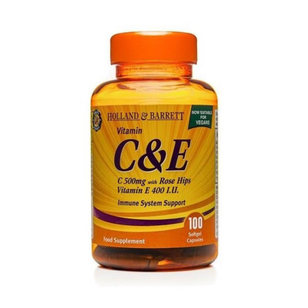 Holland & Barrett Witaminy C i E 500 mg 100 kaps.