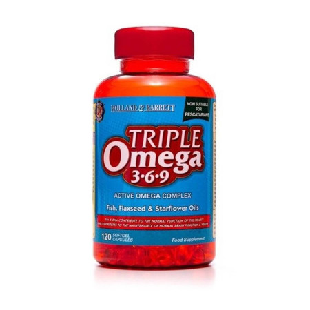 Holland & Barrett Potrójny Kwas Omega 3-6-9  120 kaps.