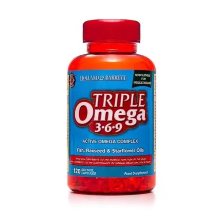 Holland & Barrett Potrójny Kwas Omega 3-6-9 120 kaps.