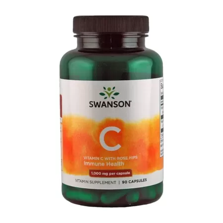 Swanson Vitamin C with Rose Hips 1000mg 90 kaps.