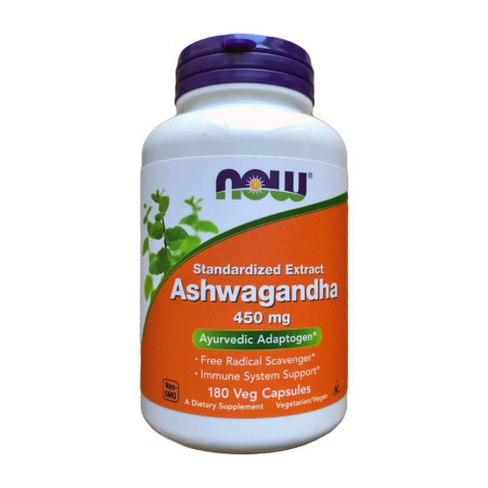 Now Ashwagandha Extract 450mg 180 vege kaps.