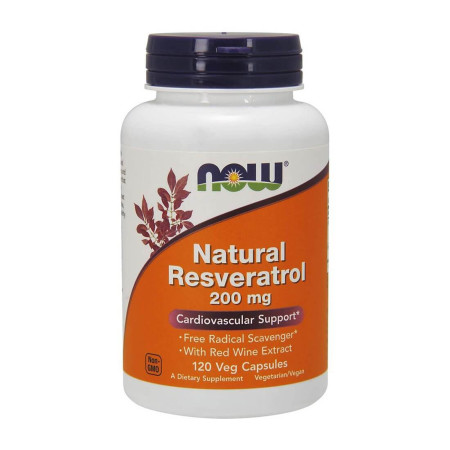 Now Natural Resveratrol with Red Wine Extract 200mg 120 vege