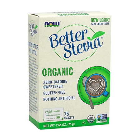 Now Better Stevia Packets Organic 75 sasz.