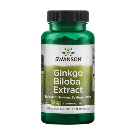 Swanson Ginkgo Biloba Extract 24% 60mg 120 kaps.