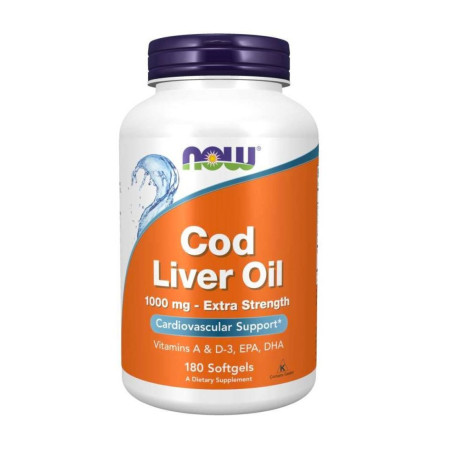 Now Cod Liver Oil 1000mg Extra Strength 180 softgels