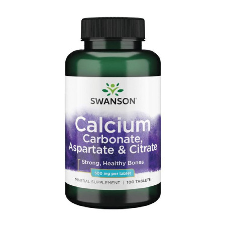 Swanson Calcium Carbonate Aspartate & Citrate 500mg 100 tabl.