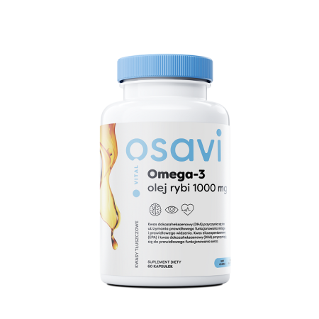 Osavi Omega 3 Olej Rybi, 1000mg (Cytryna) 60 softgels