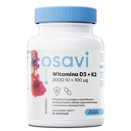 Osavi Witamina D3 + K2, 2000IU 60 softgels