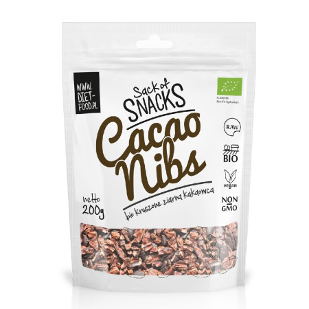 Diet Food Bio Cocoa Nibs Łamane Ziarno RAW 200g