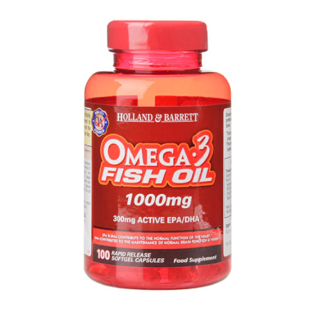 Holland & Barrett Omega 3 Fish Oil 1000mg 100 softgels