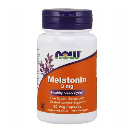 Now Melatonin 3mg 60 vege kaps.