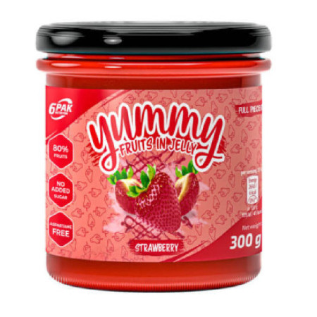 6PAK Yummy Fruits in Jelly Strawberry 300g