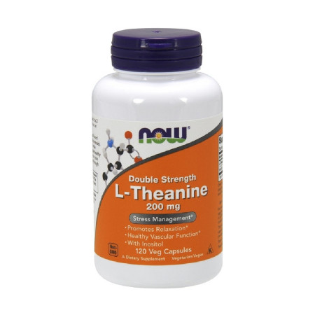 Now L-Theanine 200 mg + Inositol 120 vege kaps.