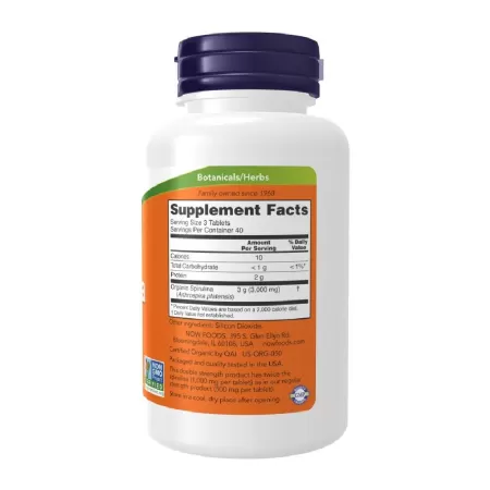 Now Spirulina Organic 1000mg 120 tabl.