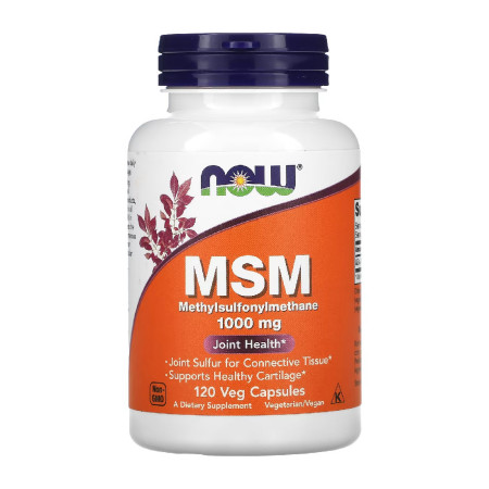 Now MSM Methylsulphonylmethane 1000mg 120 vege kaps.