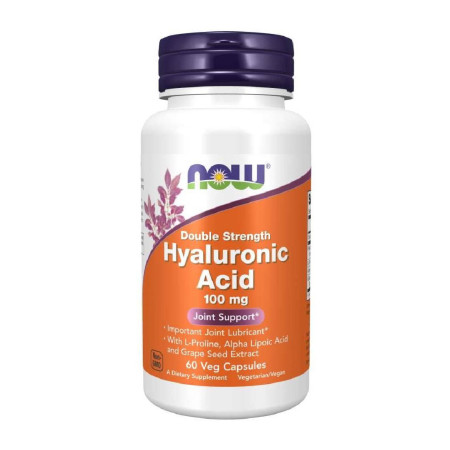 Now Hyaluronic Acid 100mg Double Strength 60 vege kaps.