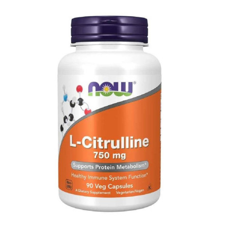 Now L-Citrulline 750mg 90 vege kaps.