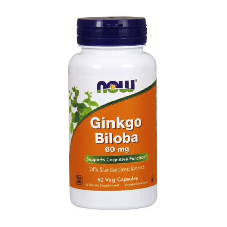 Now Ginkgo Biloba 60mg 60 vege kaps.