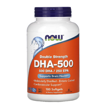 Now DHA-500 500 DHA / 250 EPA 180 softgels.