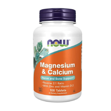 Now Magnesium & Calcium with Zinc and Vitamin D3 100 tabl.